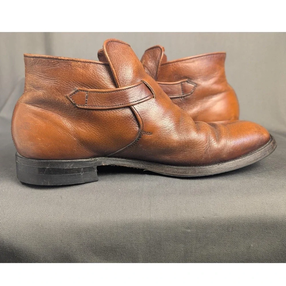 Mens 8D | Women 9.5 Vtg 70s Mason Shoes Monk Strap Boot Leather USA Disney Bound